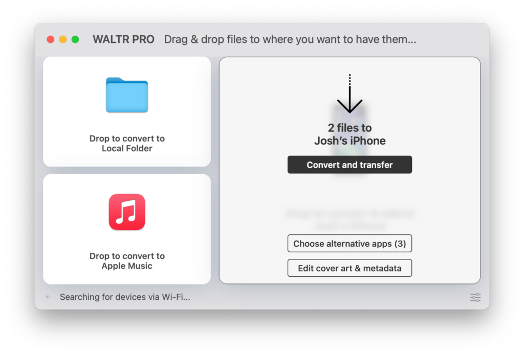 Change Metadata or destination app before transfer Change Metadata or destination app before transfer